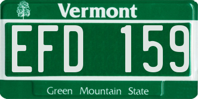 VT license plate EFD159