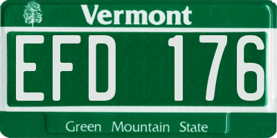 VT license plate EFD176