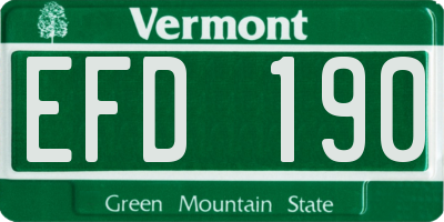 VT license plate EFD190