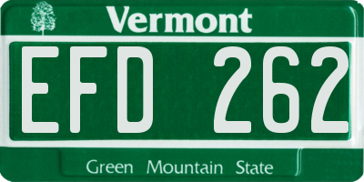 VT license plate EFD262