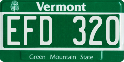VT license plate EFD320