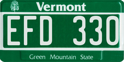 VT license plate EFD330