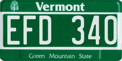 VT license plate EFD340