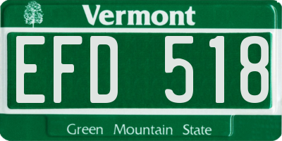 VT license plate EFD518