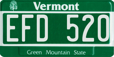VT license plate EFD520