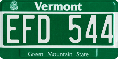 VT license plate EFD544