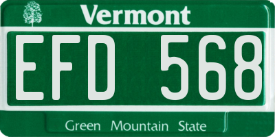 VT license plate EFD568
