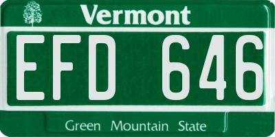 VT license plate EFD646