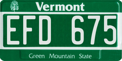 VT license plate EFD675