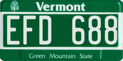 VT license plate EFD688