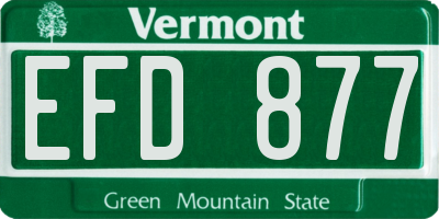 VT license plate EFD877