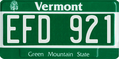 VT license plate EFD921
