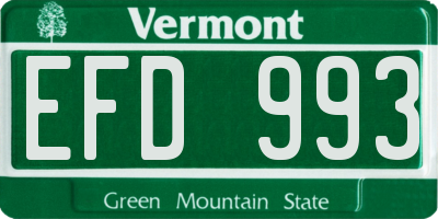VT license plate EFD993
