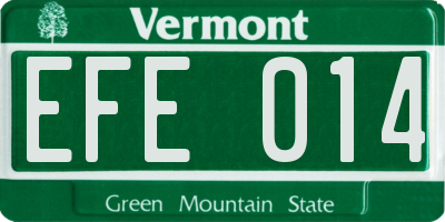 VT license plate EFE014