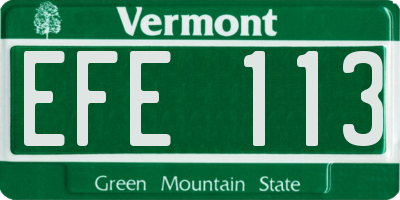VT license plate EFE113
