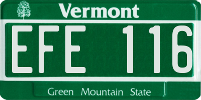 VT license plate EFE116