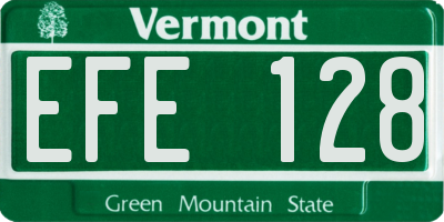 VT license plate EFE128