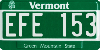 VT license plate EFE153