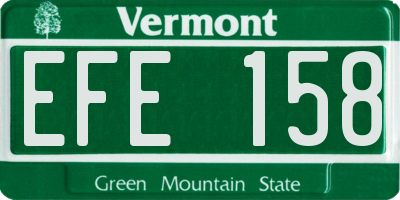VT license plate EFE158
