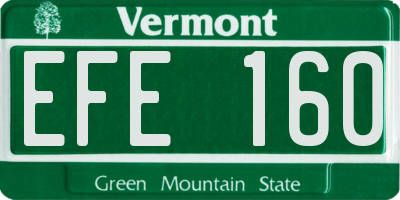 VT license plate EFE160
