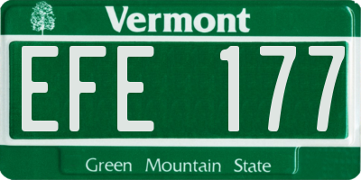 VT license plate EFE177