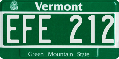 VT license plate EFE212