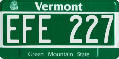 VT license plate EFE227