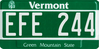VT license plate EFE244