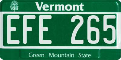 VT license plate EFE265