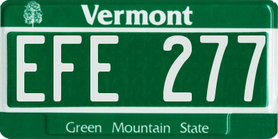 VT license plate EFE277