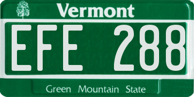 VT license plate EFE288