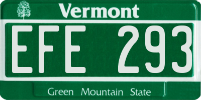 VT license plate EFE293