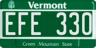 VT license plate EFE330