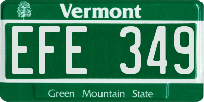 VT license plate EFE349