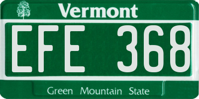 VT license plate EFE368