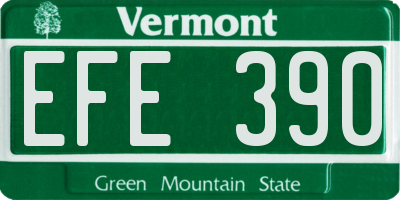VT license plate EFE390