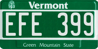 VT license plate EFE399