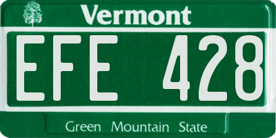 VT license plate EFE428
