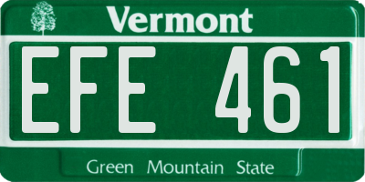 VT license plate EFE461