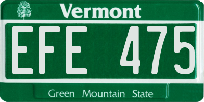 VT license plate EFE475