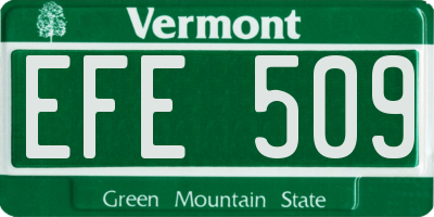 VT license plate EFE509