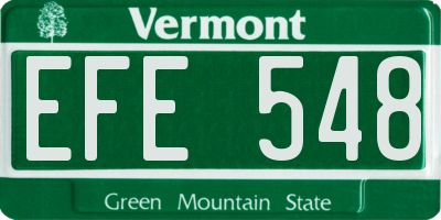 VT license plate EFE548
