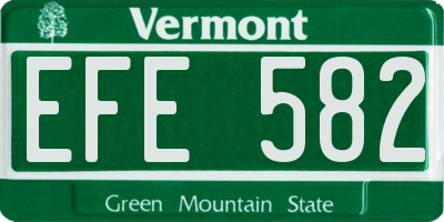 VT license plate EFE582