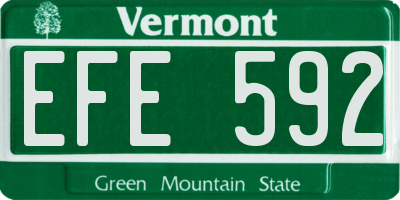 VT license plate EFE592