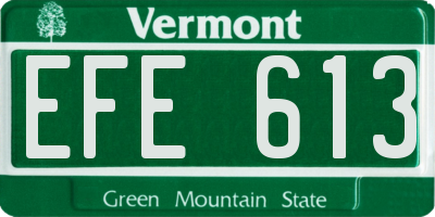 VT license plate EFE613