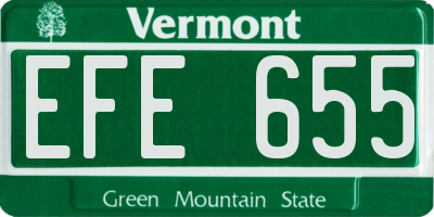 VT license plate EFE655