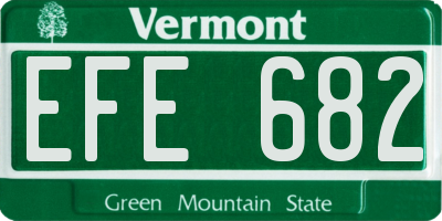 VT license plate EFE682