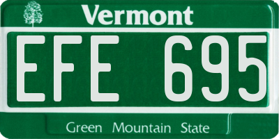 VT license plate EFE695