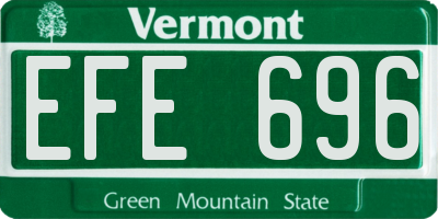VT license plate EFE696