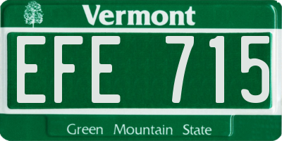 VT license plate EFE715